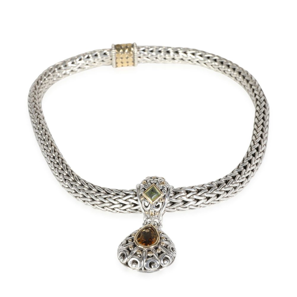 John Hardy Dot Peridot Citrine Necklace in 18K Yellow Gold/Sterling Silver